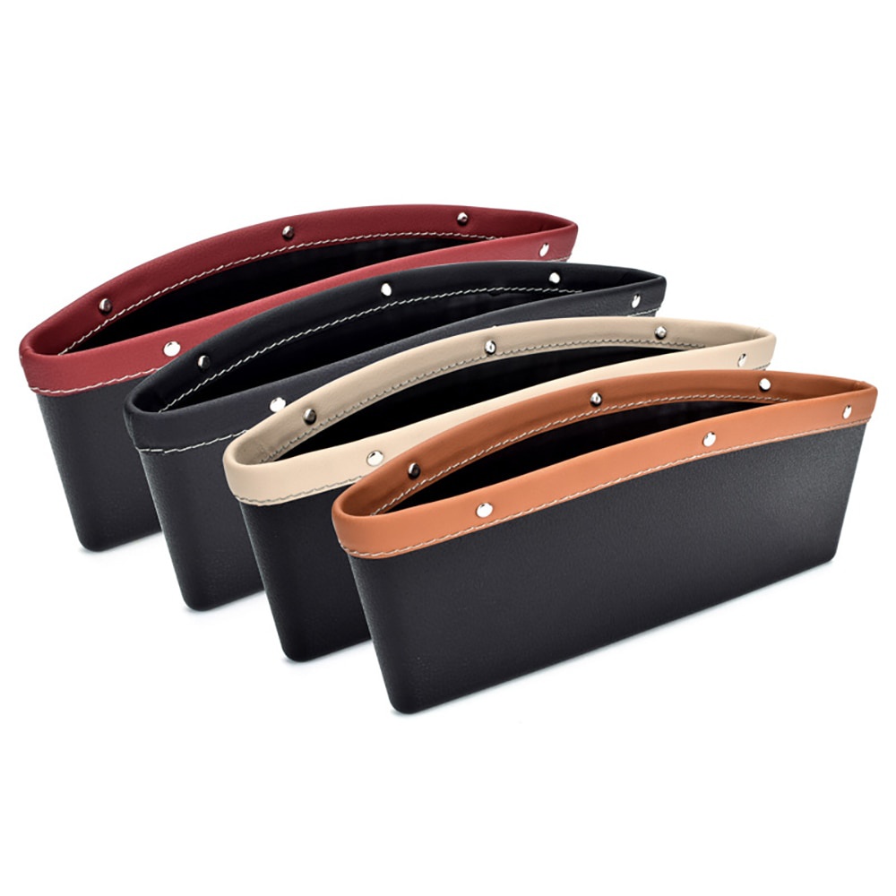 1 Pc Quality PU Leather Car Seat Side Pocket / Gap Slit Pocket Storage Organizer Car Seats Gap Bag Case Storage Bag Holder Car Accessories