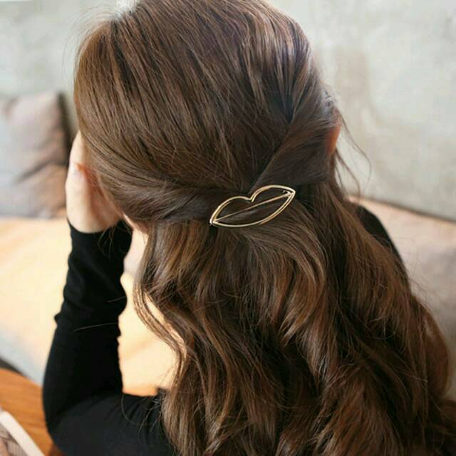 Jepitan Rambut Wanita Motif Geometri Bahan Alloy