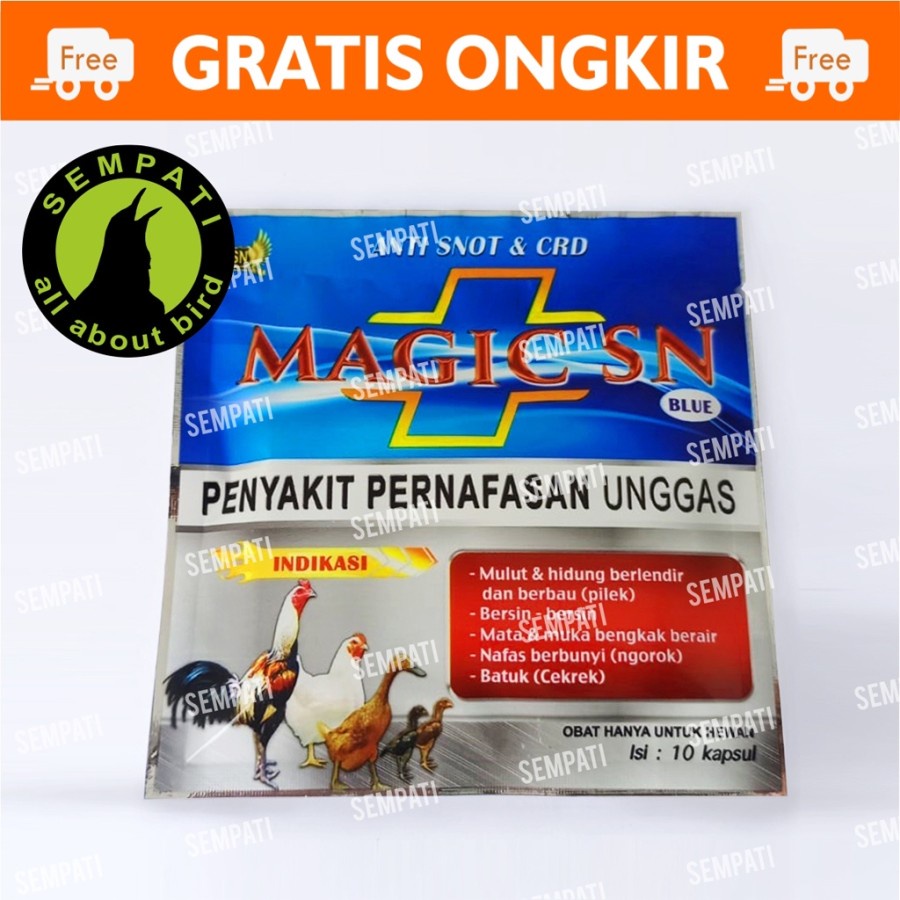 MAGIC SN BIRU OBAT ANTI SNOT CRD PERNAPASAN UNGGAS PILEK FLU BERSIN ORIGINAL