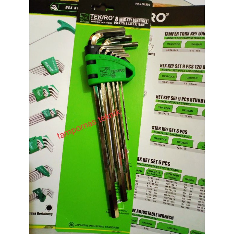 RB Kunci L Set Tekiro 8pcs Kunci L Tekiro Panjang Tekiro Original (2-10mm) / Kunci L Tekiro 8pcs