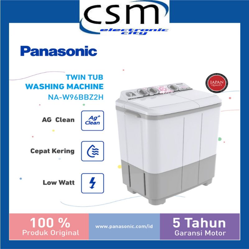 MESIN CUCI 2 TABUNG PANASONIC NAW 96BBZ 9.5KG NAW-96BB Naw96bb GARANSI RESMI