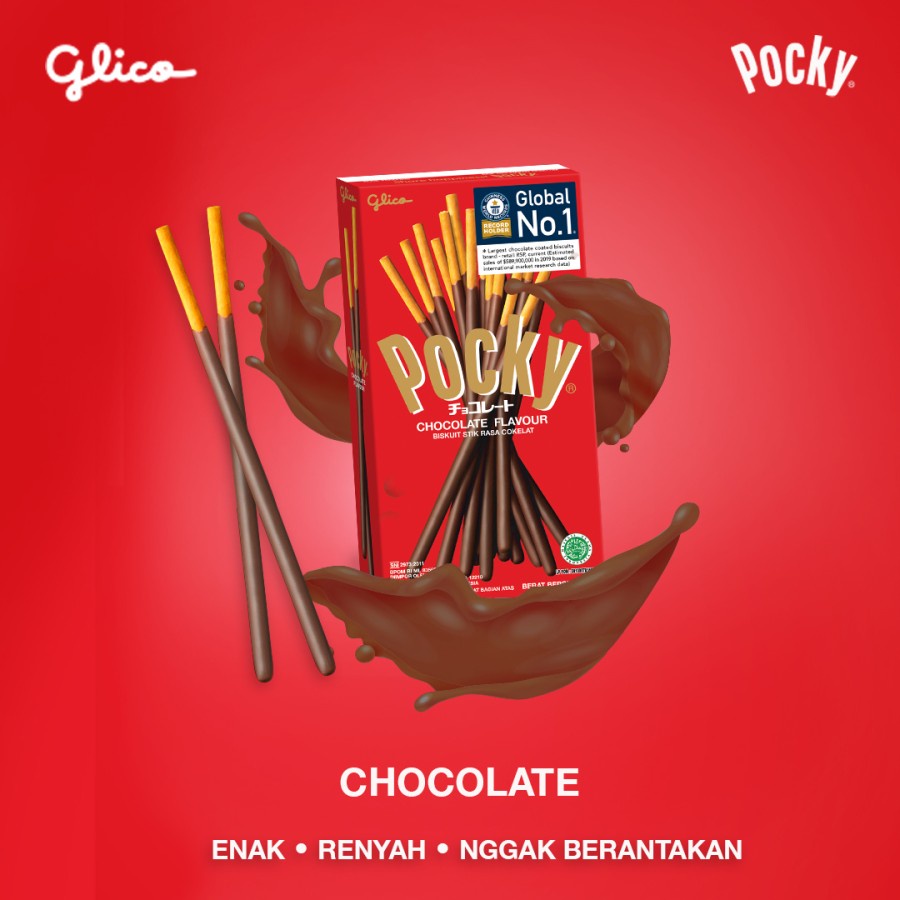 Glico Pocky REGULAR PACK  CHOCOLATE / COKELAT - (HARGA PER BOX)