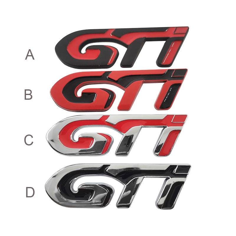 1 x Metal GTI Letter Auto Car Side Rear Emblem Badge Sticker Decal Replacement For VW Volkswagen GTI