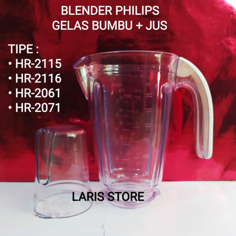 Gelas Jus + Gelas Bumbu Blender Philips, HR 2061 2071 2115 2116