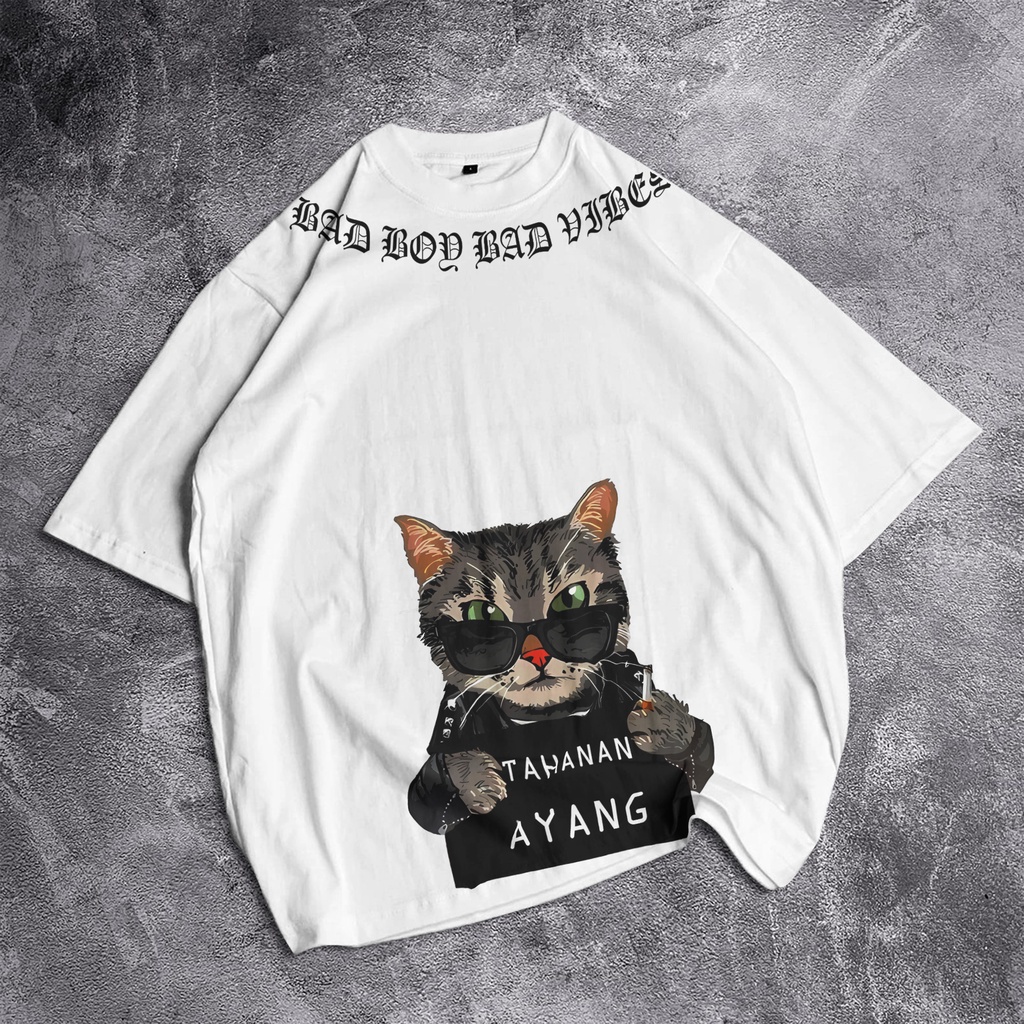 KOSPOLOSBDG Kaos Oversize Kucing Black V2 Unisex Casual