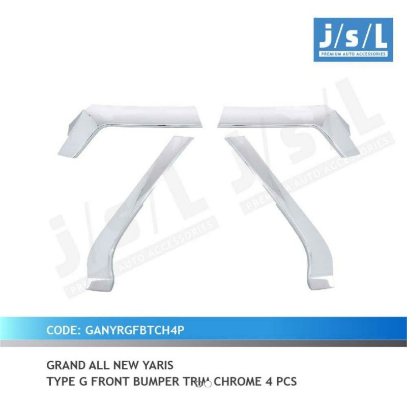 front bumper trim chrome grand all new Yaris 4 PC type G JSL