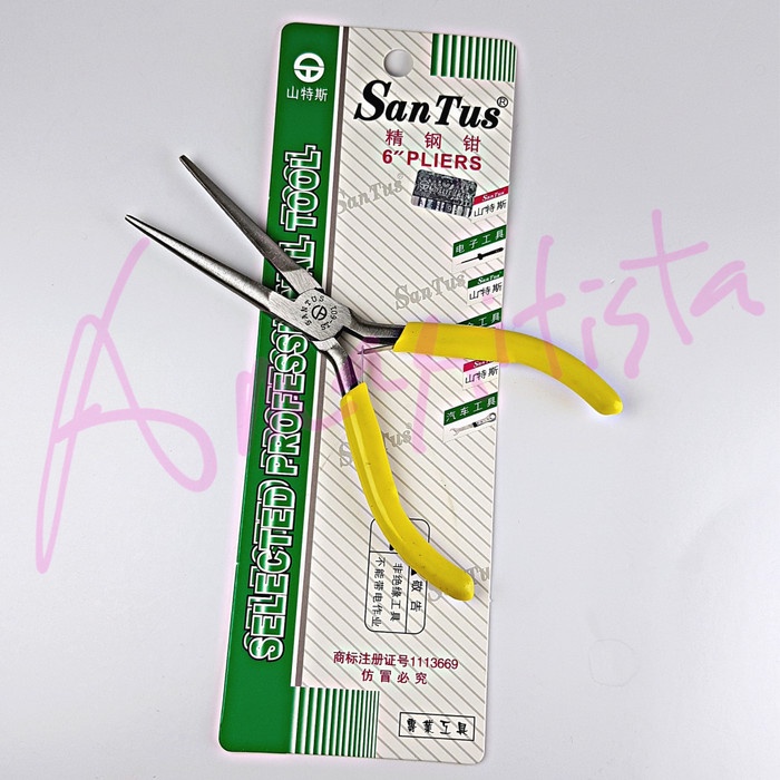 Tang Lancip jepit Kecil bibir panjang SanTus 6" Micro Nipper ST-601