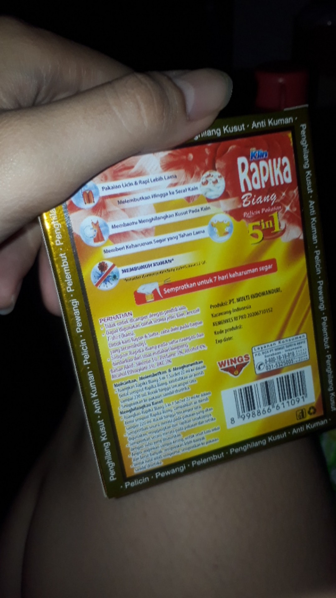 So Klin Rapika Biang Kotak 22ml Isi 4