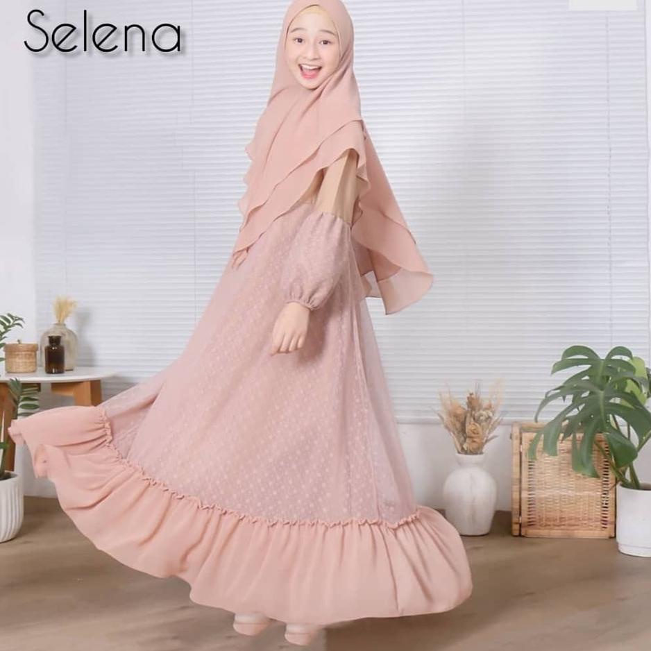 Baju Gamis Anak Perempuan Usian 10 12 Tahun Selena Kids Gamis Tiledot Anak Perempuan 2022 Pakaian Mu