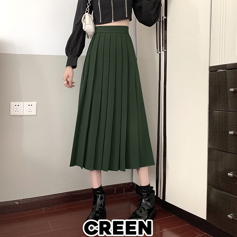 KARAKOREA 555 Long Tennis Skirt/Korean Pleated Skirt/Rok Panjang/Rok tennis