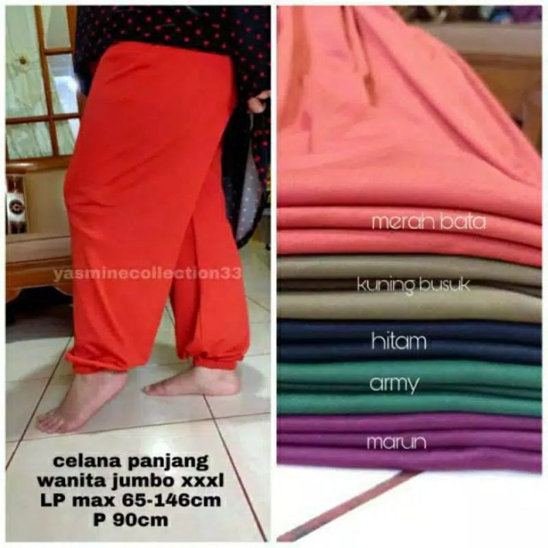 celana daleman gamis jumbo | celana santai wanita jumbo | celana harian jumbo | celana hamil