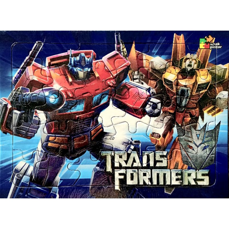 2 Gambar Puzzle Transformers Optimus Prime BumbleBee Starscream Jumbo 25cm