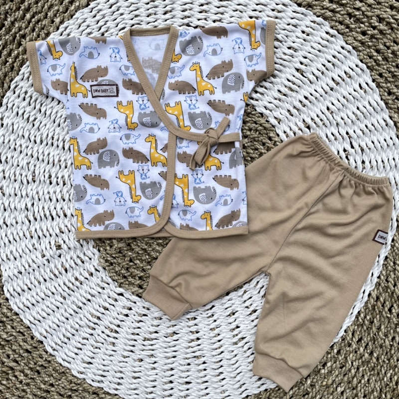 PREMIUM QUALITY 3 Stel Baju Bayi Newborn Kimono polos Lengan Pendek Baju Bayi Baru Lahir DNW BABY