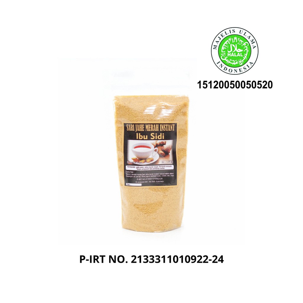 

SARI JAHE MERAH INSTANT IBU SIDI MINUMAN HERBAL KEMASAN POUCH 125 GRAM
