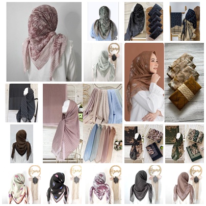 HIJAB SEGIEMPAT VOAL MOTIF LEOPARD MACAN PEGUNUNGAN BUTON KEYZ HIJAB KH0029