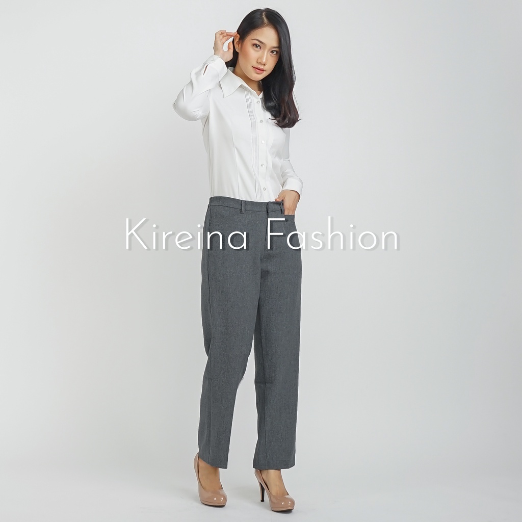 Celana Kerja Stretch Premium Karet Samping Bahan Grasella | Kireina Fashion