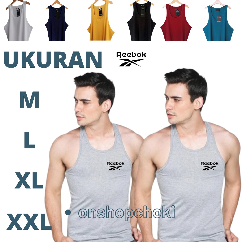 Singlet Pria Dewasa LOGO Rebuk Singlet Dewasa Cowok Cewek Cotton Combed Kualitas Premium Adem