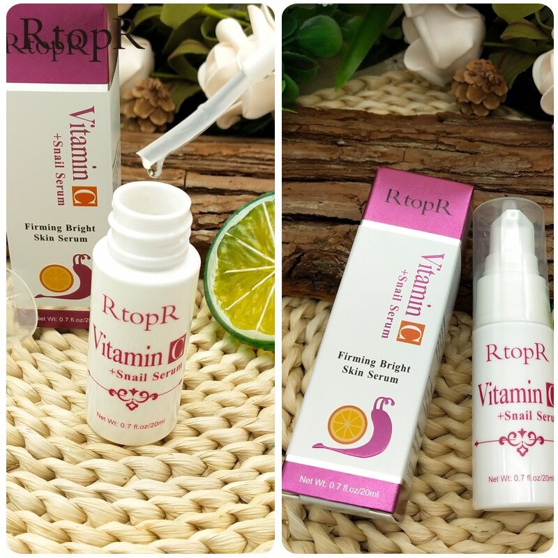 [100% Asli] RtopR Vitamin C Serum Snail Anti Aging Serum Wajah Kontrol Minyak Esensi Pelembab Pemutih Pengecil Pori-pori Anti Penuaan Serum Vitamin C Asam Hyaluronik