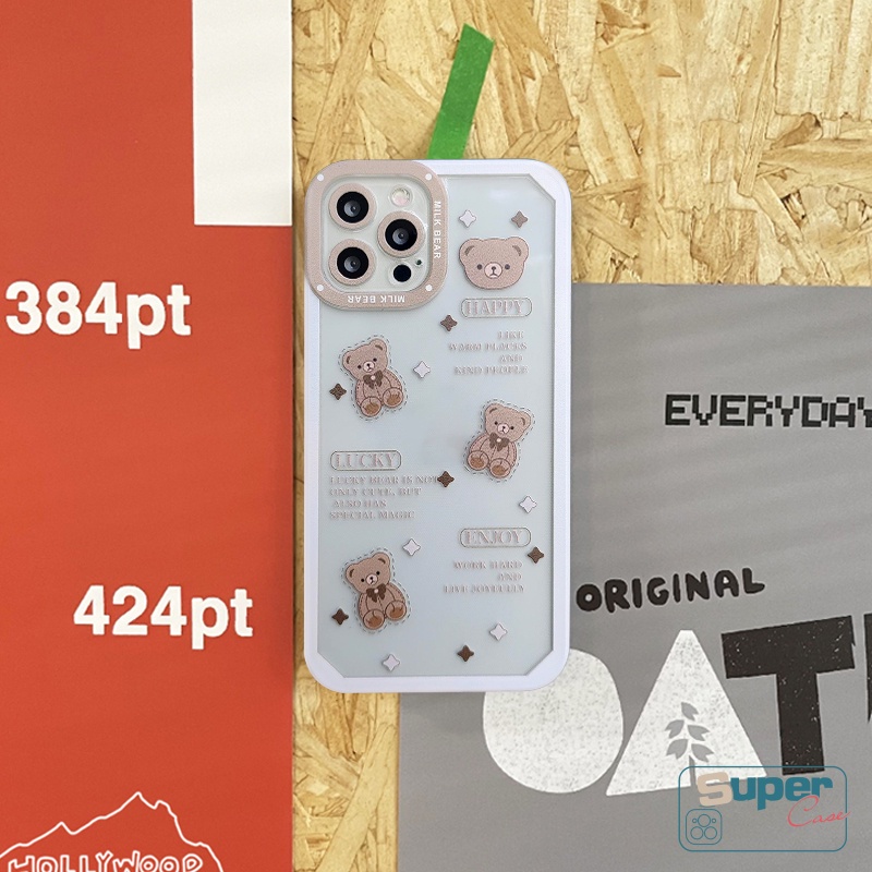 Casing Redmi10 A1 9A 9 9T 10C 9C Redmi Note10 10S 8 9s 9pro 9 11 11s 10 Pro Max Plus Nfc Poco M4 X3 Pro Nfc Poco M3 INS Kartun Lucu Beruang Transparan Case Soft Tpu Cover