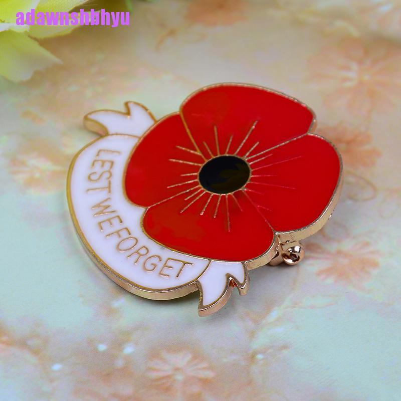 Bros pin Enamel Bentuk Bunga poppy Warna Merah