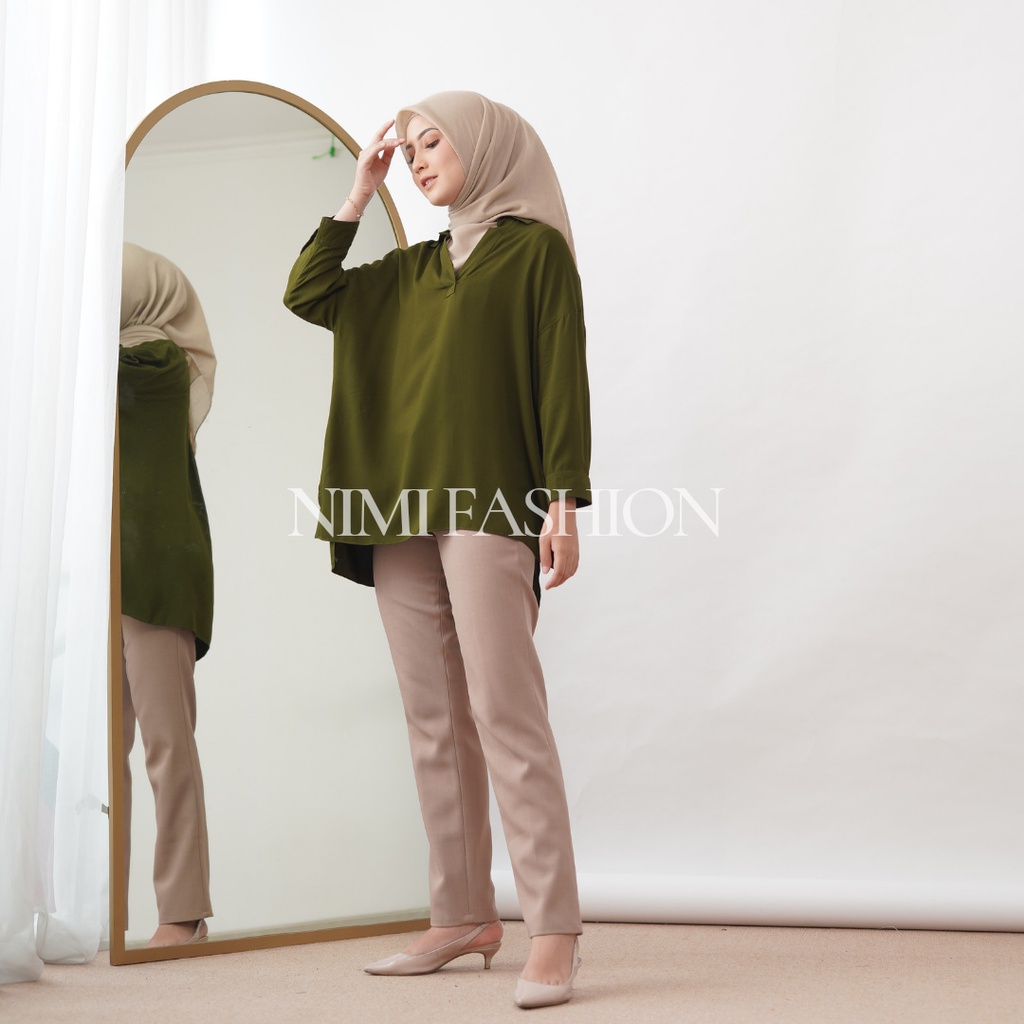 Blouse Oversize Nadine Blouse Wanita Muslim Premium Atasan Uniqlo Oversize Wanita