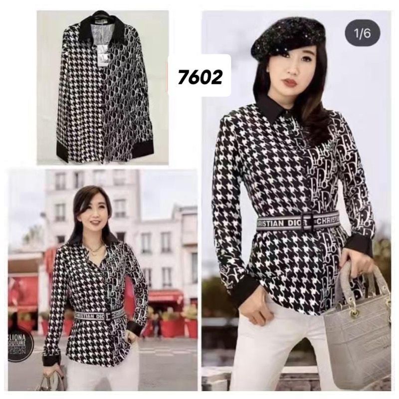 Kemeja silk dior import tanpa belt 7602 (Ld=110 PJ=70)   115.000 Katun silk import