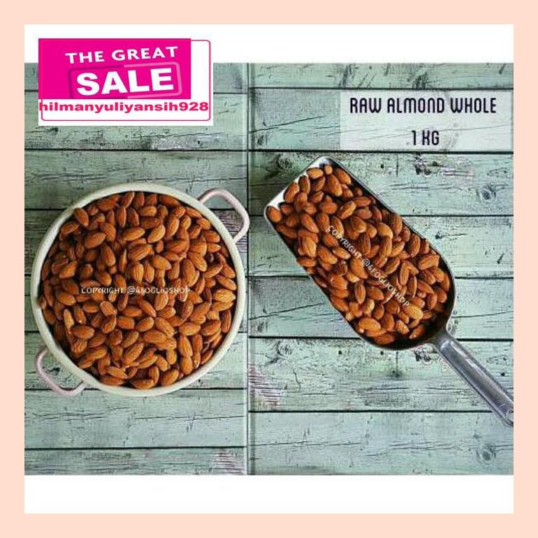 

S50Mra Raw Almond Whole / Almond Mentah Kupas Utuh Dengan Kulit Ari 1 Kg Ret05Vh