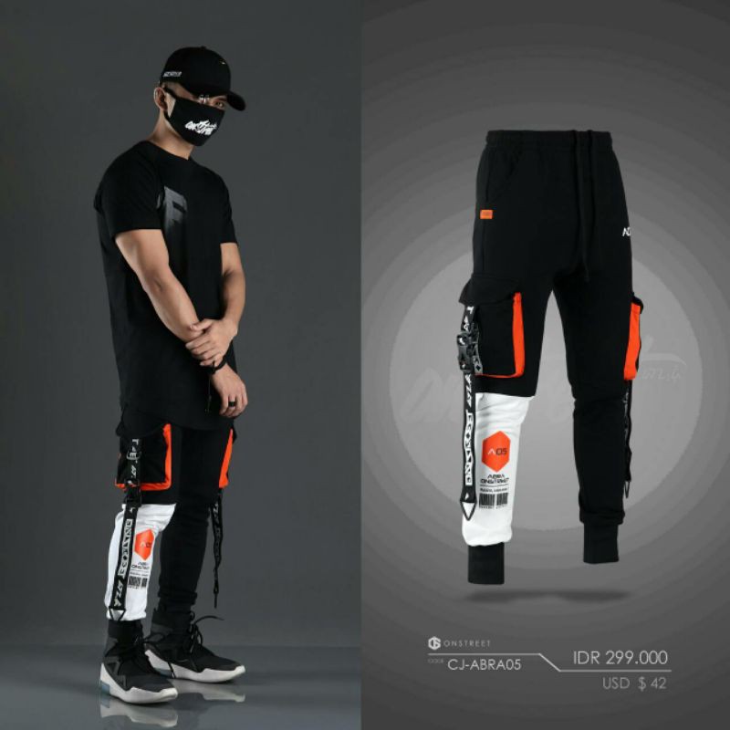 JOGGER CARGO ONSTREET A-05 BLACK X WHITE