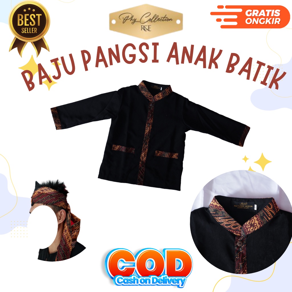 [set pangsi batik] baju pangsi anak laki laki untuk umur 4-12thn