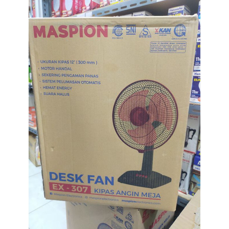 Kipas Angin Meja /Duduk/Lantai / Desk Fan Maspion EX-307 12 inch Garansi Resmi