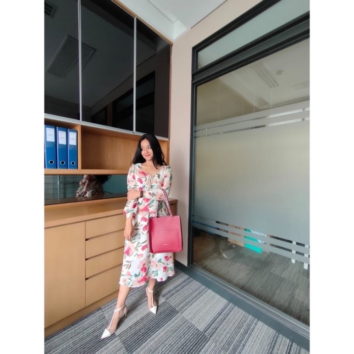 midi dress crincle Midi Dress Busui Friendly midi dress rayon MIDI DEWASA , MIDI MASA KINI , MIDI VE