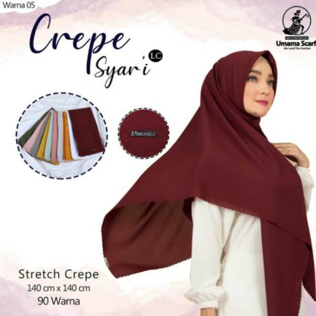 Grosir 10pcs S4 CREPE Syar'i Lasercut / Umama Diamond Crepe Syari Square