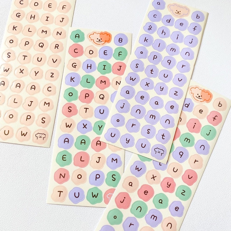 BRGUNIK 1Pcs Cute Alphabet Sticker Deco DIY Planner BUJO Stiker Aesthetic 1 Lembar R440