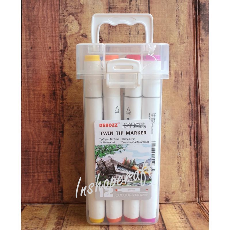 

Spidol Highlighter 12 Warna Two Sided Debozz SP-701 Murah [INSHOP]