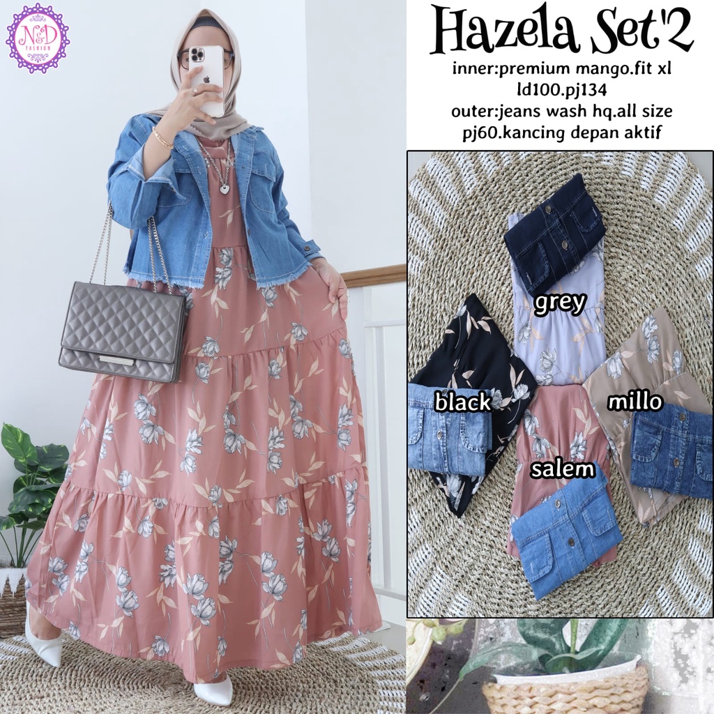 SET WANITA-HAZELA SET-DRESS SET JEANS-OUTER SET-INNER SET