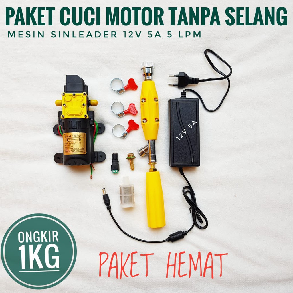 PAKET CUCI MOTOR MINI STEAM MINI POMPA DC 12V TANPA SELANG ADAPTOR 12V 5A