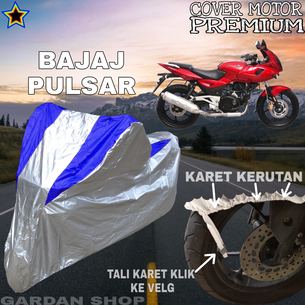 Sarung Motor BAJAJ PULSAR Silver BIRU Body Cover Penutup Motor Bajaj Pulsar PREMIUM