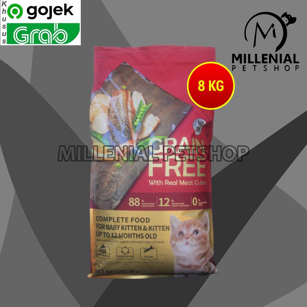 GOSENDKitchen Flavor Free Baby Kitten Cat Dry Food Makanan Kucing 8 KG