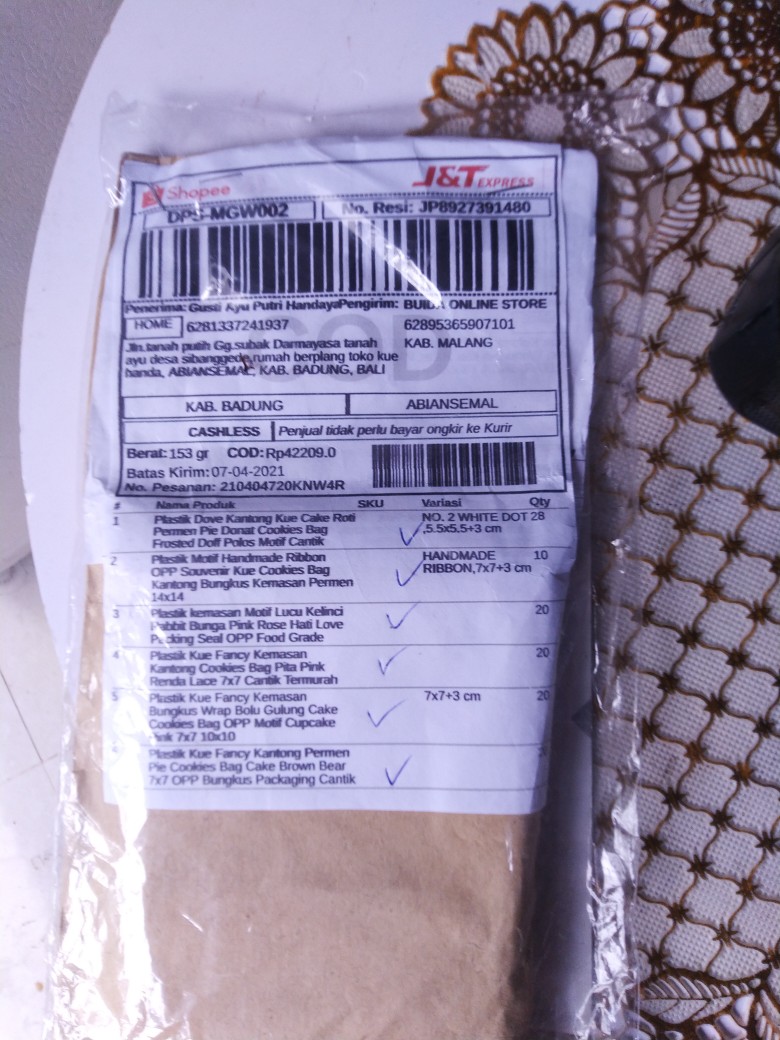 Plastik Kue Fancy Kemasan Bungkus Wrap Bolu Gulung Cake Cookies Bag Opp Motif Cupcake Pink 7x7 10x10