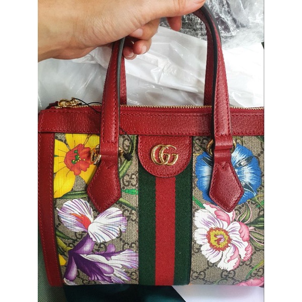 Gucci Flower Tote Red