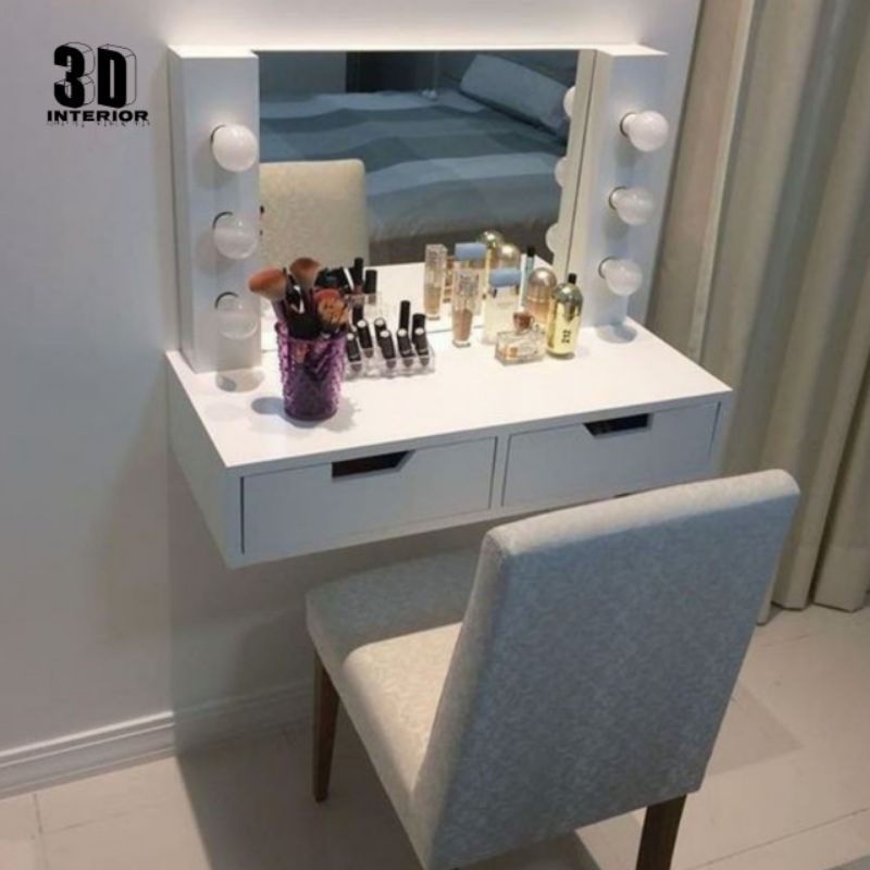 Meja rias minimalis gantung vanity lamp