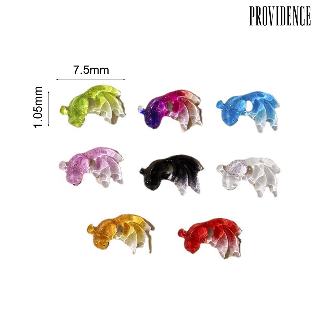 Providence 50Pcs Manicure Decorations Eye-catching Goldfish Shape Resin 3D Manicure Rhinestone Ornament for Women