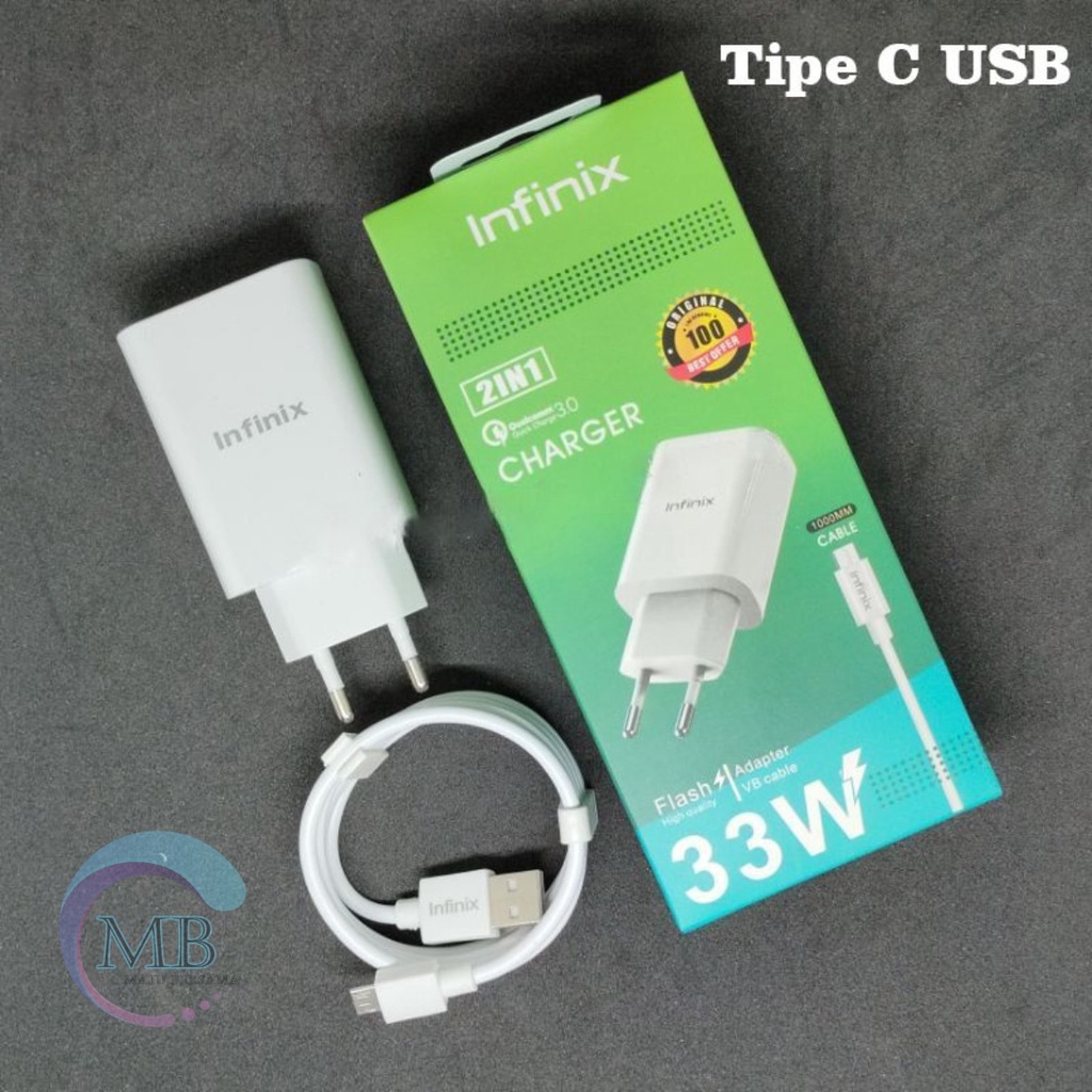 Charger Cashan Infinix Fast Charging 3A 33W ORIGINAL tipe c USB MB3628