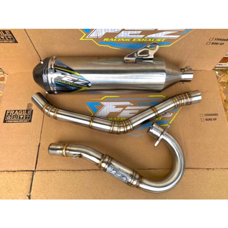 KNALPOT FEZ ORIGINAL TIPE F01 KLX & CRF (TUTUP CARBON)