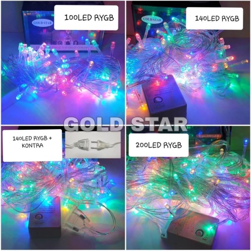 Lampu led natal twinkle light lurus Tumblr 10m 100LED dekor hias natal 7 warna-i