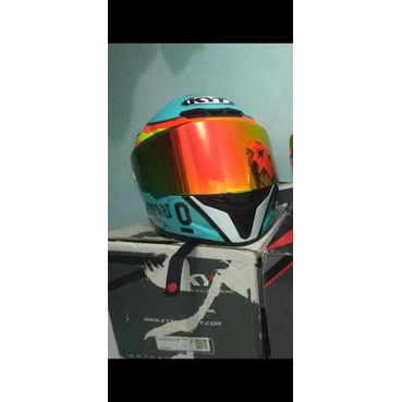 Helm KYT TT Course Leopard jaume Visor 2 Paket Ganteng