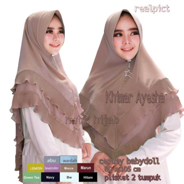 Khimar Ayesha  hard pet 2 layer plisket kerudung jumbo