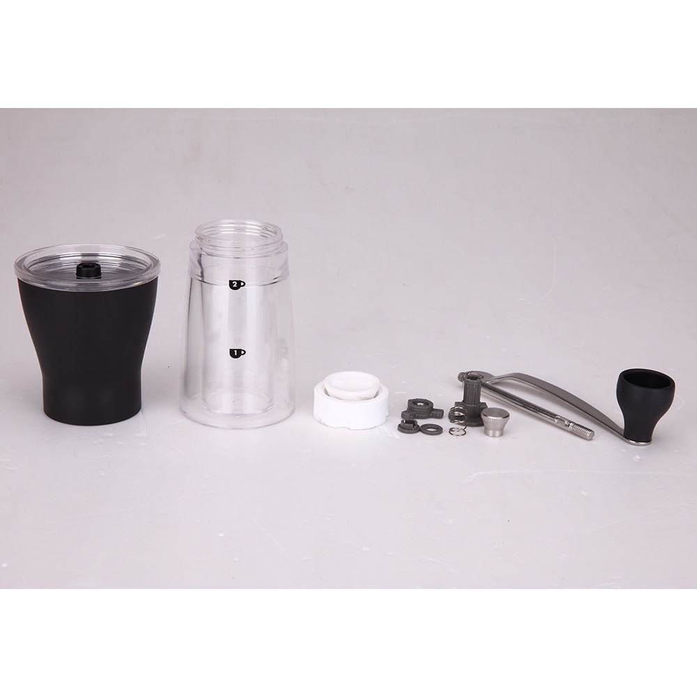 Alat Penggiling Kopi Manual Coffee Grinder Desain Transparan - Black