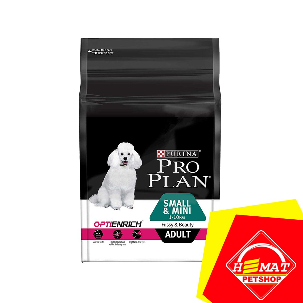 Pro Plan Adult Small &amp; Mini OptiEnrich Fussy &amp; Beauty 2,5 Kg / Makanan Anjing Proplan Adult 2,5Kg