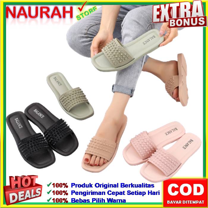 Sandal Wanita Balance 1236 S1 Slop BLC Motif Duri Cantik Baru 100% Original Jelly Ringan Lembut